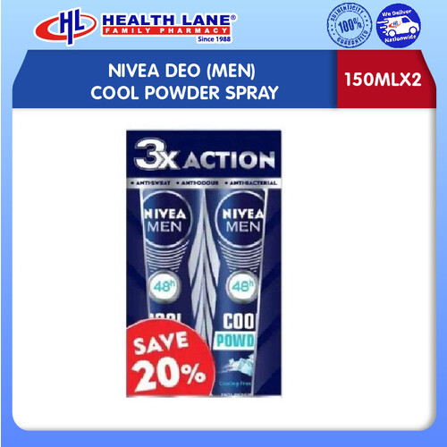 NIVEA DEO (MEN) COOL POWDER SPRAY 150MLX2