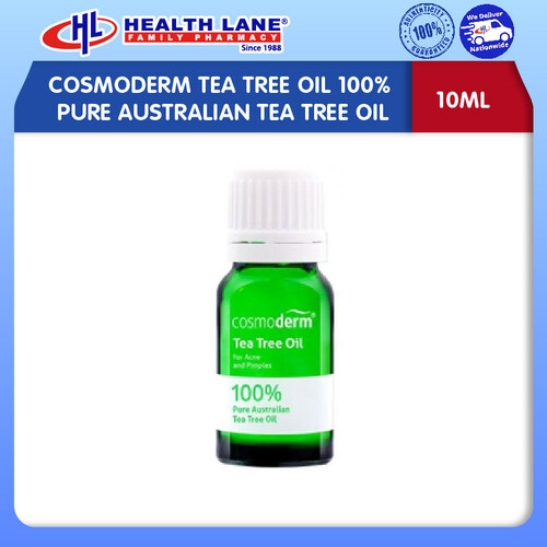 Cosmoderm Tea Tree Oil 100% Pure Australian Tea Tree Oil 10Ml