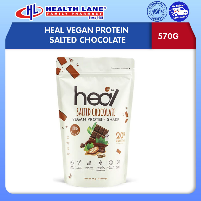 HEAL VEGAN PROTEIN SALTED COKLAT (570G)