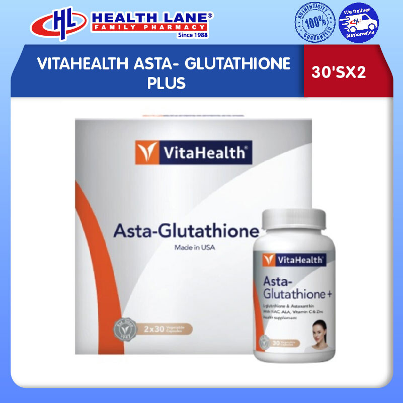 VITAHEALTH ASTA- GLUTATHIONE PLUS (30'SX2)
