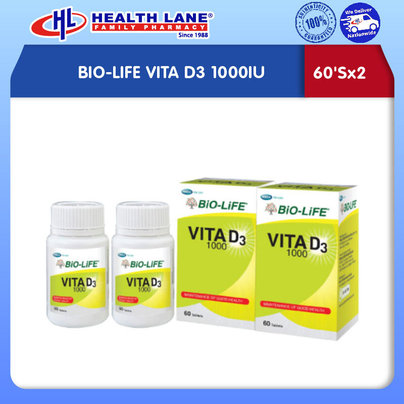 BIO-LIFE VITA D3 1000IU (60'Sx2)