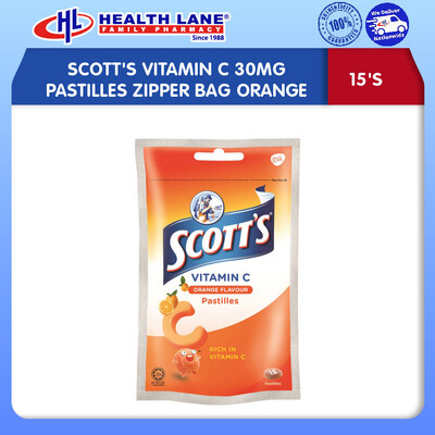 SCOTT'S VITAMIN C 30MG PASTILLES ZIPPER BAG OREN (15'S)