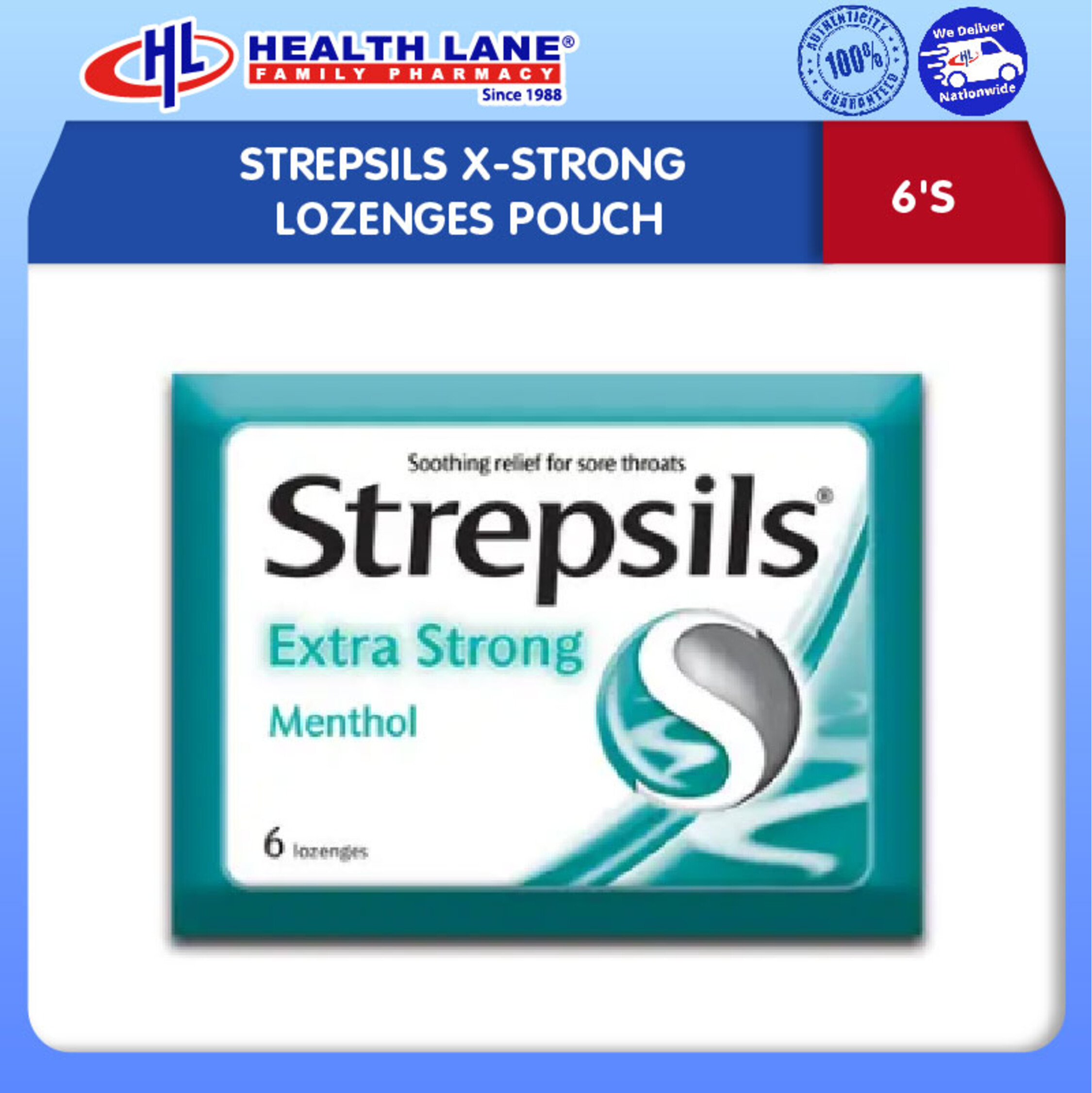 STREPSILS X-STRONG LOZENGES POUCH (6'S)