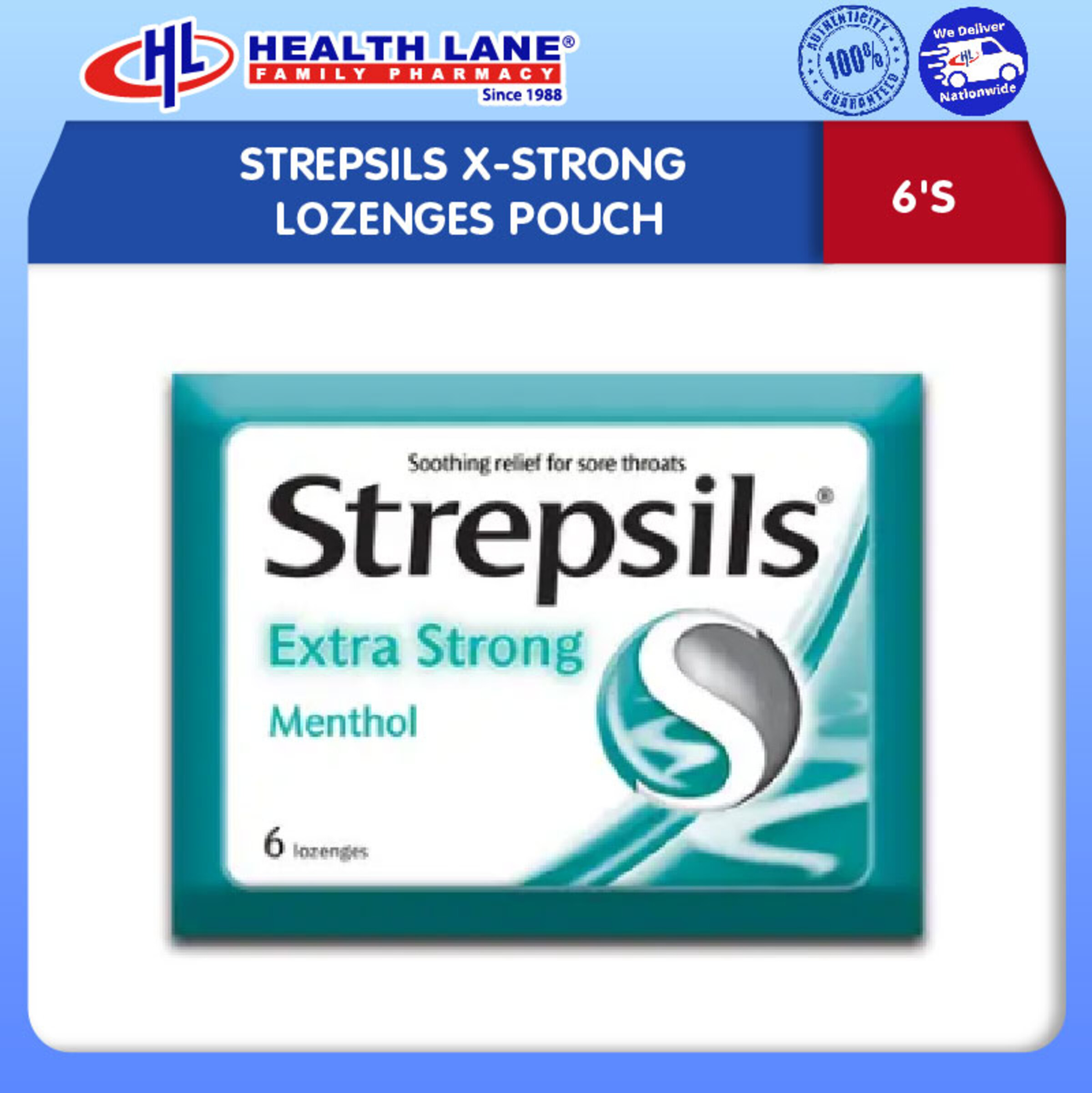 STREPSILS X-STRONG LOZENGES POUCH (6'S)