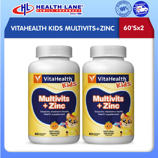 VITAHEALTH KIDS MULTIVITS+ZINC (60'Sx2)