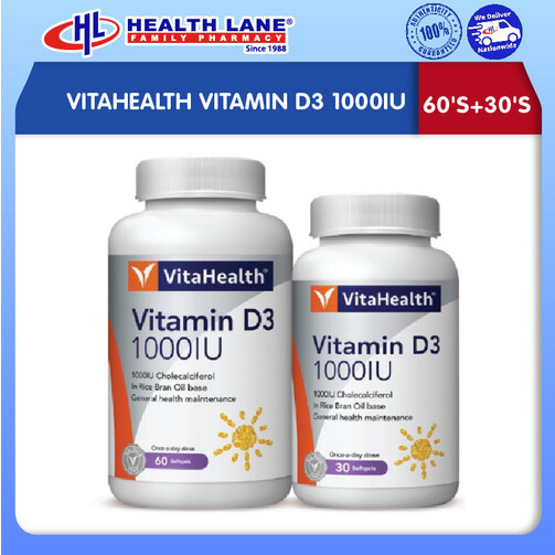 VITAHEALTH VITAMIN D3 1000IU 60'S+30'S
