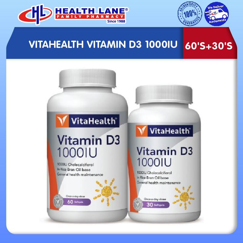 VITAHEALTH VITAMIN D3 1000IU 60'S+30'S