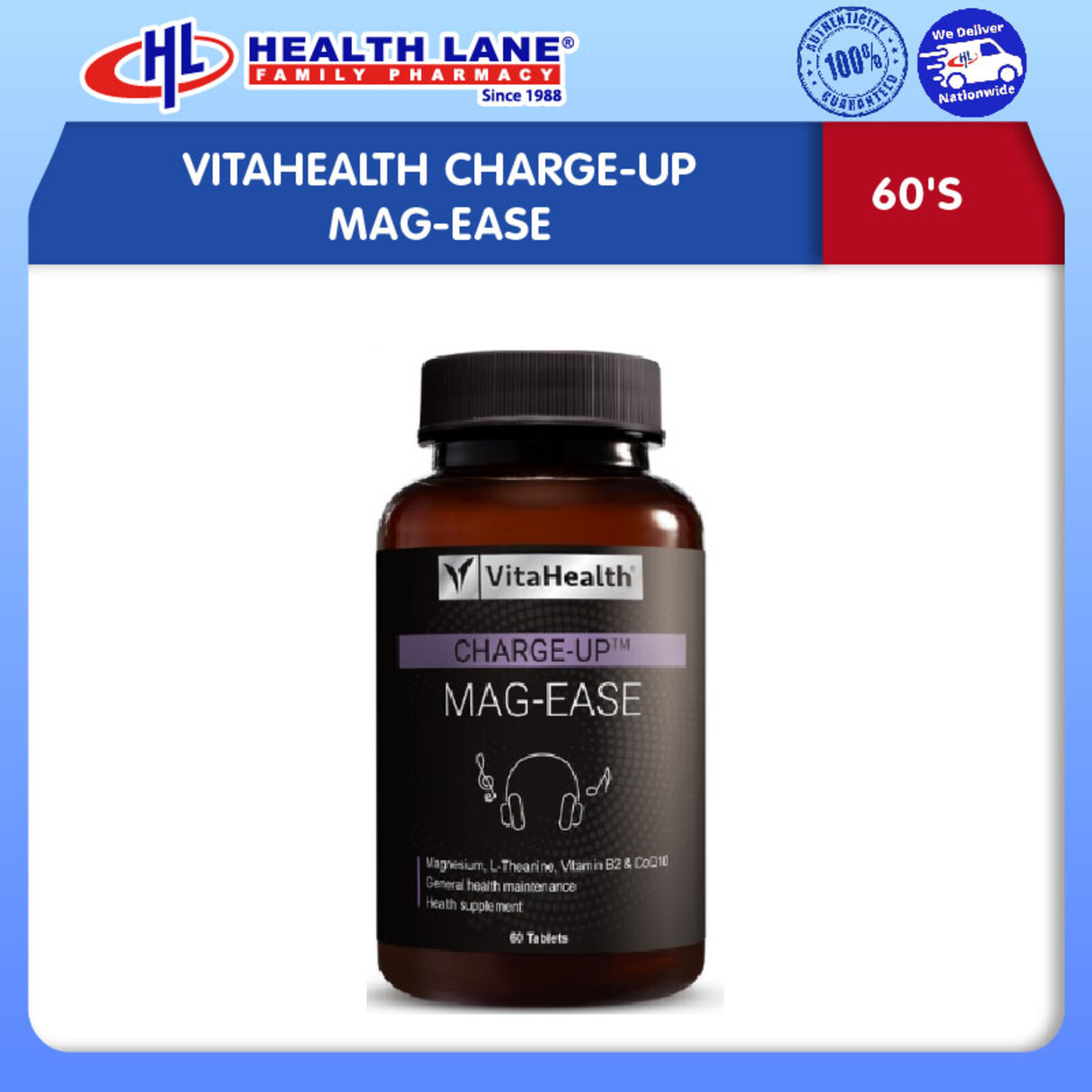 VITAHEALTH CHARGE-UP MAG-EASE 60'S