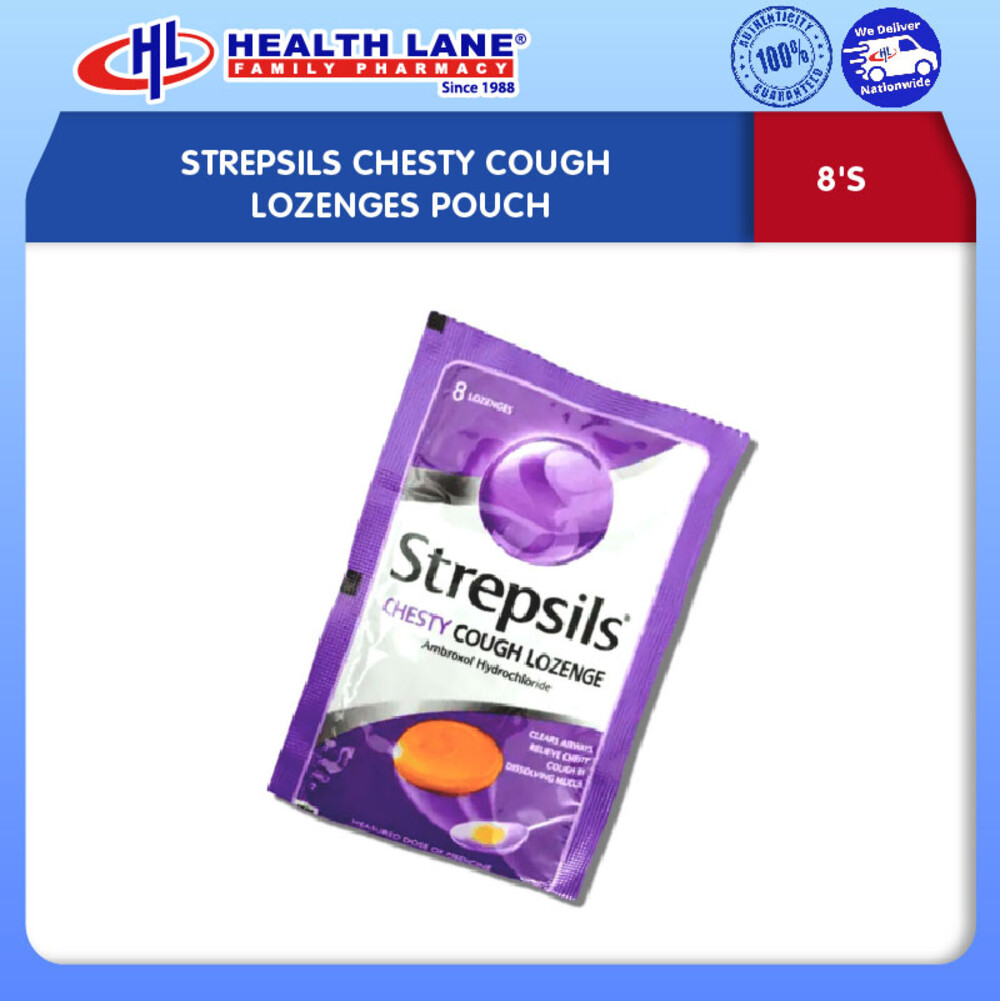 STREPSILS CHESTY COUGH LOZENGES POUCH (8'S)