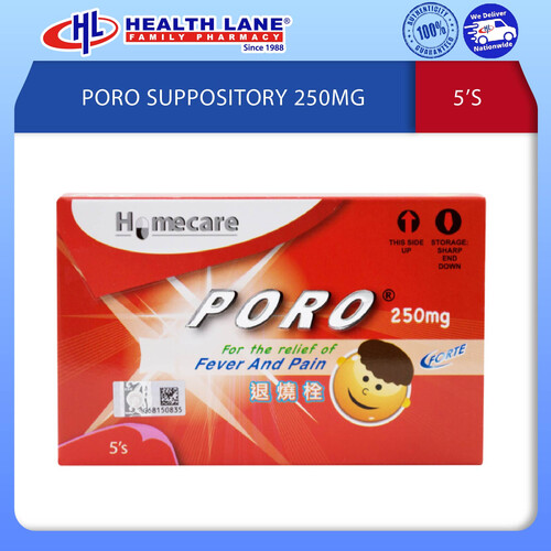 PORO SUPPOSITORY 250MG 5'S
