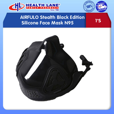 AIRUFLO STEALTH BLACK EDITION SILICONE FACE MASK N95 (1'S)