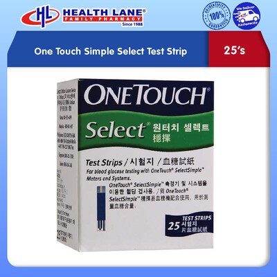 ONE TOUCH SIMPLE SELECT TEST STRIP (25'S)