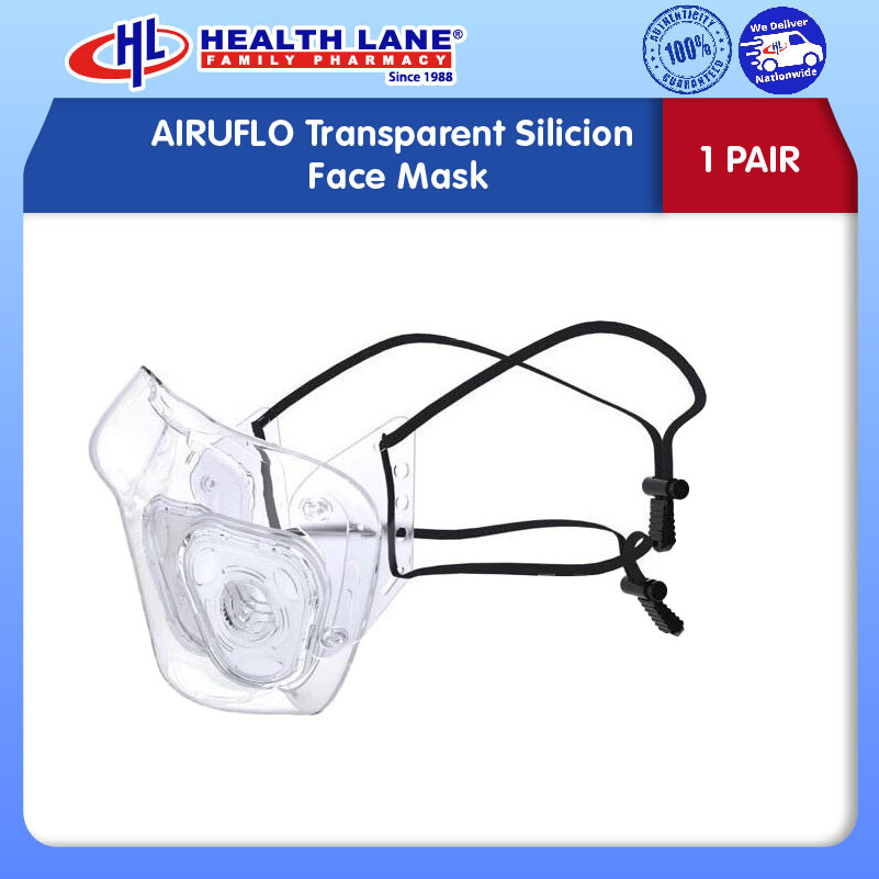 AIRUFLO TRANSPARENT SILICONE MASK MUKA (1'S)