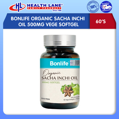 BONLIFE ORGANIC SACHA INCHI MINYAK 500MG 60'S VEGE SOFTGEL