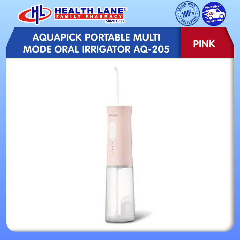 AQUAPICK PORTABLE MULTI MODE ORAL IRRIGATOR AQ-205 - PINK