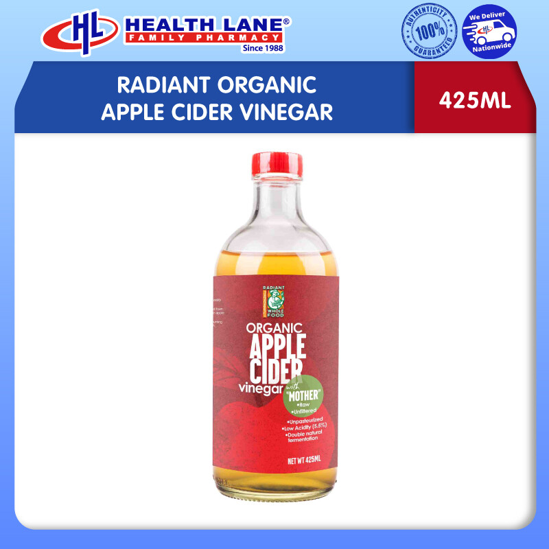 RADIANT ORGANIC APPLE CIDER VINEGAR 425ML