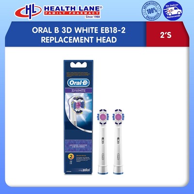 ORAL B 3D WHITE EB18-2 REPLACEMENT HEAD 2'S