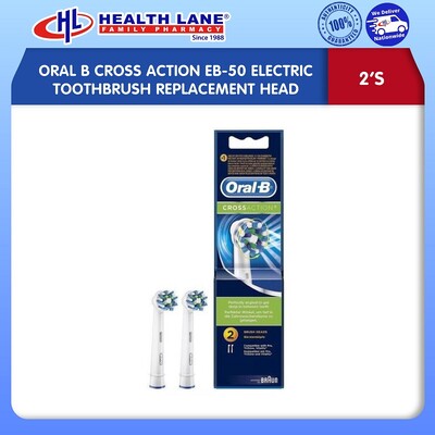 ORAL B CROSS ACTION EB-50 ELECTRIC TOOTHBRUSH REPLACEMENT HEAD 2'S