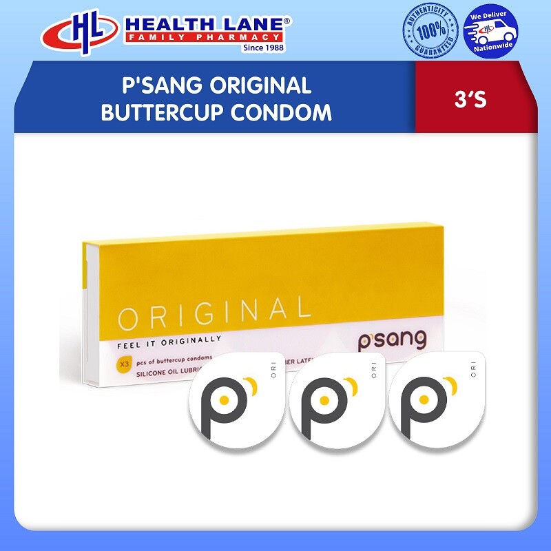 P'SANG ORIGINAL BUTTERCUP CONDOM 3'S 